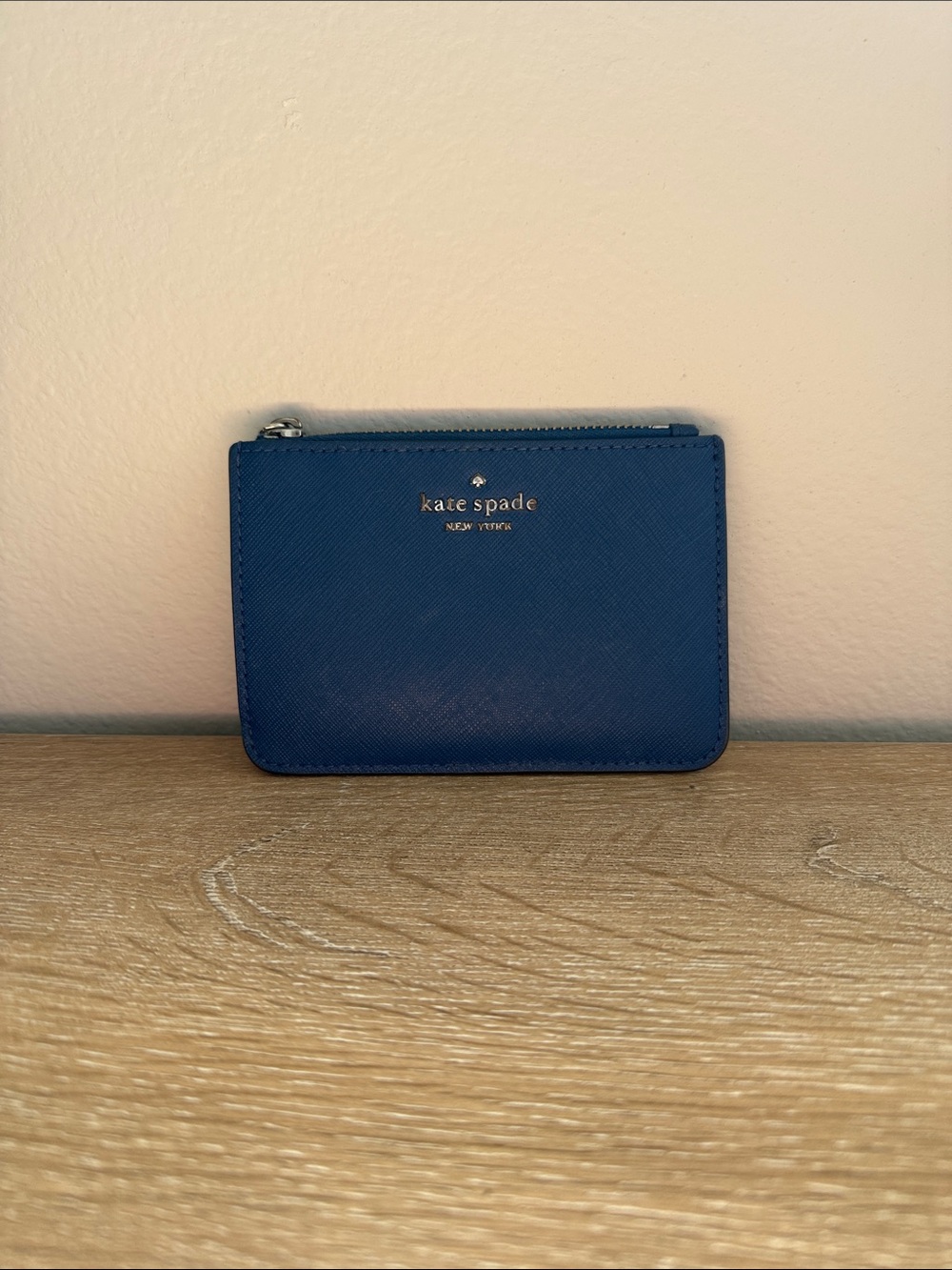 kate spade wallet zip card case - navy blue